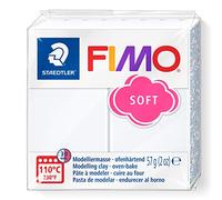 STAEDTLER 8020-0 FIMO Soft Oven-Hardening Polymer Modelling Clay - White (1 x 57g Block)