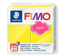 STAEDTLER 8020-10 FIMO Soft Oven-Hardening Polymer Modelling Clay - Lemon (1 x 57g Block)