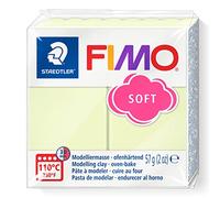 STAEDTLER 8020-105 FIMO Soft Oven-Hardening Polymer Modelling Clay - Pastel Vanilla (1 x 57g Block)