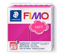 STAEDTLER 8020-22 FIMO Soft Oven-Hardening Polymer Modelling Clay - Raspberry (1 x 57g Block)