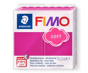 STAEDTLER 8020-22 FIMO Soft Oven-Hardening Polymer Modelling Clay - Raspberry (1 x 57g Block)