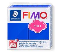 STAEDTLER 8020-33 FIMO Soft Oven-Hardening Polymer Modelling Clay - Brilliant Blue (1 x 57g Block)