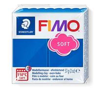 STAEDTLER 8020-37 FIMO Soft Oven-Hardening Polymer Modelling Clay - Pacific Blue (1 x 57g Block)