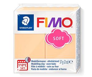 STAEDTLER 8020-405 FIMO Soft Oven-Hardening Polymer Modelling Clay - Pastel Peach (1 x 57g Block)