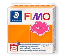 STAEDTLER 8020-42 FIMO Soft Oven-Hardening Polymer Modelling Clay - Tangerine (1 x 57g Block)
