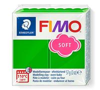 STAEDTLER 8020-53 FIMO Soft Oven-Hardening Polymer Modelling Clay - Tropical Green (1 x 57g Block)