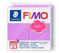 STAEDTLER 8020-62 FIMO Soft Oven-Hardening Polymer Modelling Clay - Lavender (1 x 57g Block)