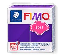 STAEDTLER 8020-63 FIMO Soft Oven-Hardening Polymer Modelling Clay - Plum (1 x 57g Block)