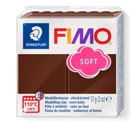STAEDTLER 8020-75 FIMO Soft Oven-Hardening Polymer Modelling Clay - Chocolate (1 x 57g Block)