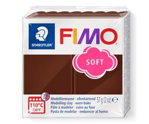 STAEDTLER 8020-75 FIMO Soft Oven-Hardening Polymer Modelling Clay - Chocolate (1 x 57g Block)