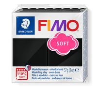 STAEDTLER 8020-9 FIMO Soft Oven-Hardening Polymer Modelling Clay - Black (1 x 57g Block)