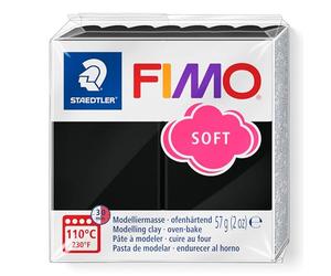 STAEDTLER 8020-9 FIMO Soft Oven-Hardening Polymer Modelling Clay - Black (1 x 57g Block)