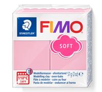 STAEDTLER 8020-T21 FIMO Soft Oven-Hardening Polymer Modelling Clay - Strawberry Cream (1 x 57g Block)