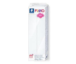 STAEDTLER 8021-0 FIMO Soft Oven-Hardening Polymer Modelling Clay - White (1 x 454g Block)