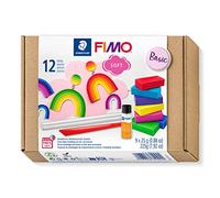 STAEDTLER 8023 10 FIMO Soft Oven-Hardening Polymer Modelling Clay - Starter Kit, Assorted Colours (Pack of 9 x 25g Half Blocks & Accessories)