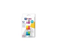 STAEDTLER 8023 C12-2 FIMO Soft Oven-Hardening Polymer Modelling Clay - Assorted Brilliant Colours (Pack of 12 x 25g Blocks)