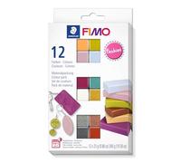 STAEDTLER 8023 C12-5 FIMO Soft Oven-Hardening Polymer Modelling Clay - Assorted Fashion Colours (Pack of 12 x 25g Blocks)