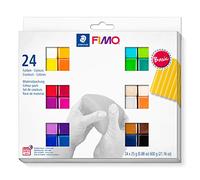 Staedtler 8023 C24-1 Modelling Clay, Basic-Farben, 24 Halbblöcke