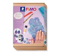 STAEDTLER 8025 HTC4 FIMO Oven-Hardening Polymer Modelling Clay - How-to-Create-Set, Abalone Design (Pack of 9 Pieces Including FIMO Soft Blocks and Accessories)