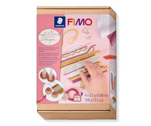 STAEDTLER 8025 HTC6 FIMO Oven-Hardening Polymer Modelling Clay - How-to-Create-Set, Knit & Braid Design (Pack of 9 Pieces)
