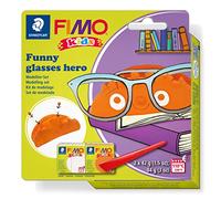 STAEDTLER 8035 22 FIMO Kids Modelling Clay Set - "Funny Glasses Hero" (Pack of 2 FIMO Kids Blocks & Modelling Tools)
