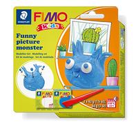 STAEDTLER 8035 24 FIMO Kids Modelling Clay Set - "Funny Picture Monster" (Pack of 2 FIMO Kids Blocks & Modelling Tools)