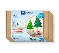 STAEDTLER 81 Set 07 FIMOair Air-Drying Modelling Clay - Christmas Decoration Craft Set with Modelling Tools and Accessories (Set of 16 Pieces, Including 500g Clay Block & Paint)