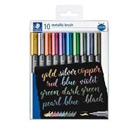 STAEDTLER 8321 TB10 metallic brush pens, wallet of 10 assorted colours