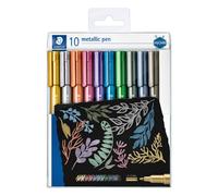 STAEDTLER 8323 TB10 Design Journey Metallic Pen, Assorted Colours, 1-2 mm Line Width (Wallet of 10)