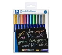 STAEDTLER 8325 TB10 Design Journey Metallic Calligraphy Pens - Assorted Colours (Pack of 10)