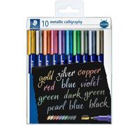 STAEDTLER 8325 TB10 Design Journey Metallic Calligraphy Pens - Assorted Colours (Pack of 10)