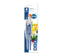 STAEDTLER 989-SBK3-3ST Synthetic Paint Brush (Pack of 3), Multi-Coloured