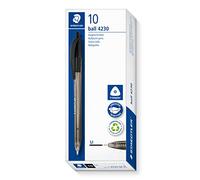 STAEDTLER ball 4230 M Ballpoint Pens - Black, 10 Pack | Triangular barrel with ergonomic grip, medium line - reliable writing - Art.-Nr. 4230 M-9