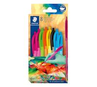 Staedtler Ball 4230 M Triangular Ballpoint Pen, Line Width M Approx. 1.00 mm, for Relaxed Writing, Cardboard Case with 8 Ballpoint Pens, Assorted, Edition Multiverse, 4230C8E2-2