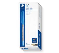 Staedtler Ballpoint Pens - Stick 430 - Medium Point - Blue Ink - Box Of 10, 430 M-3