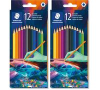 STAEDTLER Colouring Pencils - Multiverse Design - Set of 12 Assorted Colours, 175C12E2-1 (Pack of 2)