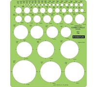 STAEDTLER Combo Circle Template, 7-1/4 x 8-1/4, 45 Circles to 2-1/4, Green (Case of 12)