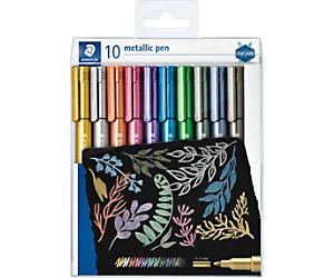 STAEDTLER Design Journey, calligraphy 8323 Marker pen with Fibre-tip Medium Bullet 1-2 mm Non-refillable Assorted Colours Pack of 10
