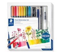 Staedtler 61 3001-1 Design Journey Floral Watercolour Set - Mixed Set (Pack of 12 Pieces), black