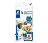 STAEDTLER Design Journey Tinted Watersoluble Pens 146, Classic Hexagonal Format, Soft and Intense Lead, 12 Watercolour Paints in Cardboard Case, 14610T C12