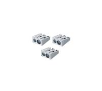 Staedtler Double Hole Quality Aluminium Pencil Sharpener X 3