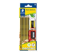 Staedtler Sketching Set Noris School 61 120 C6 - Assorted Degrees, Eraser & Sharpener, Set of 8