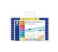 STAEDTLER 3620 Highlighter with Two Tips, 10 Double Fibre Tip Highlighters, 3620 TB10
