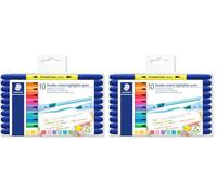STAEDTLER Dual Tip Highlighter Pens - Assorted Colours - Pack of 20, 3620 TB10