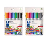 STAEDTLER Felt Colouring Pens Bundle - Noris - Suitable for Kids - Set of 2 x 12 Assorted Colours, 320 24X