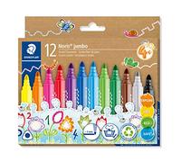STAEDTLER Felt Pens for Toddlers - Noris Jumbo Colouring Markers -12 Assorted Colours, 328-B C12