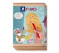 STAEDTLER FIMO 8025 HTC Slab Design Set - 4 x 25 g Half-Blocks | Oven-curing, with cutters & tools - make your own jewellery - Item No. 8025 HTC3