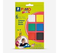 STAEDTLER 8032 01 FIMO Kids Super Soft Modelling Clay - Assorted Basic Colours (Pack of 6 Blocks)