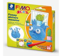 STAEDTLER 8035 24 FIMO Kids Modelling Clay Set - "Funny Picture Monster" (Pack of 2 FIMO Kids Blocks & Modelling Tools)