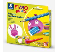STAEDTLER 8035 23 FIMO Kids Modelling Clay Set - "Funny Rubber Eater" (Pack of 2 FIMO Kids Blocks & Modelling Tools)